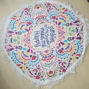 Sunshine Makes Me Happy Round Towel Wall T…